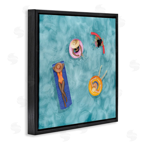 Stupell Industries Grace Popp | Group Of People Lounging In Water Pool Toys Wall Art