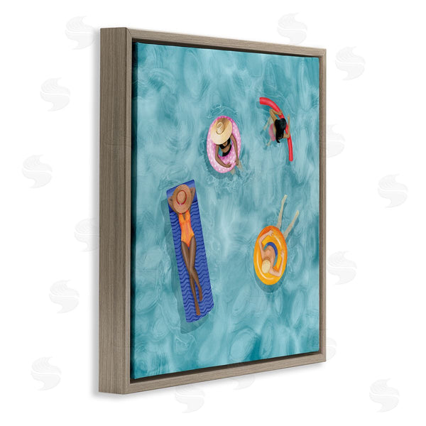 Stupell Industries Grace Popp | Group Of People Lounging In Water Pool Toys Wall Art
