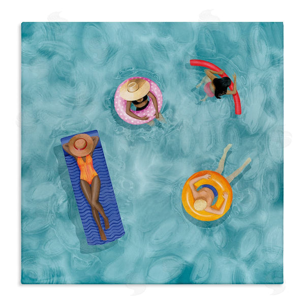 stupell industries Grace Popp | Group of People Lounging In Water Pool Toys Wall Art
