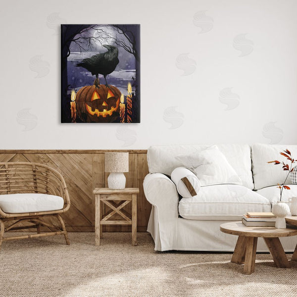 Stupell Industries Grace Popp | Halloween Sky & Jack-o'-lantern Wall Art