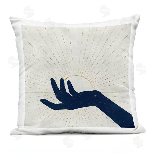 Stupell Industries Grace Popp | Hand Holding Sun Bohemian Chic Design Printed Throw Pillow