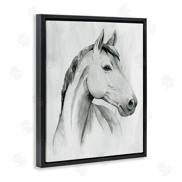Stupell Industries Grace Popp | Horse Portrait Grey Drawing