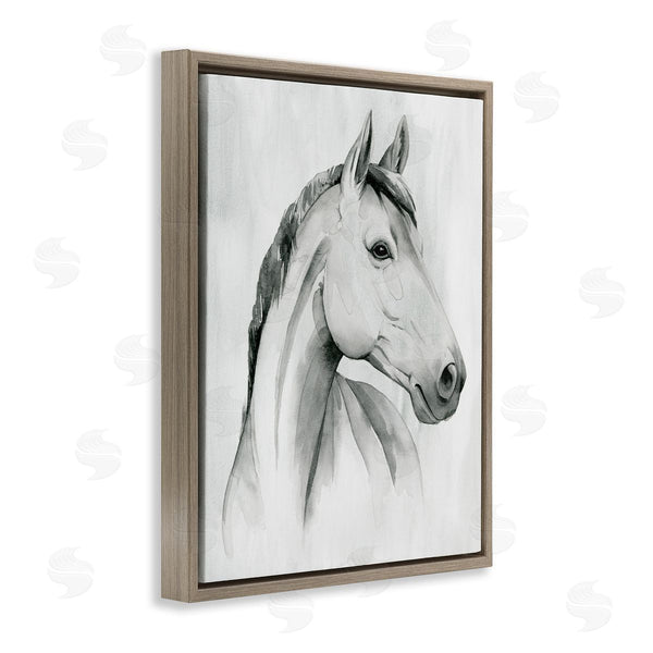 Stupell Industries Grace Popp | Horse Portrait Grey Drawing