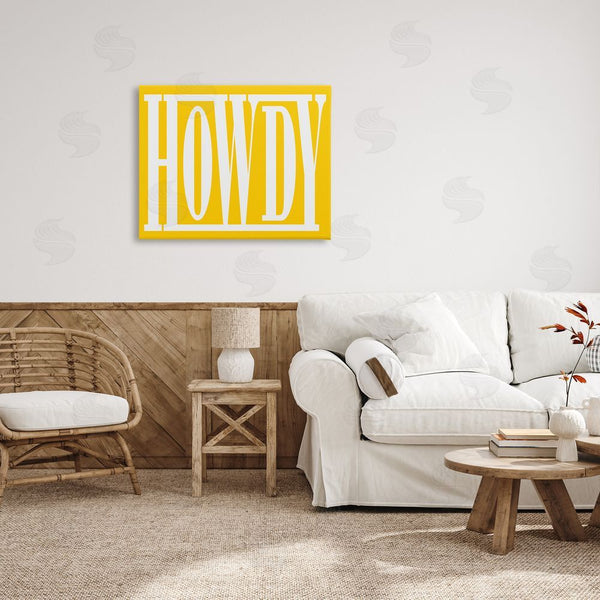 Stupell Industries Grace Popp | Howdy Phrase On Yellow Wall Art