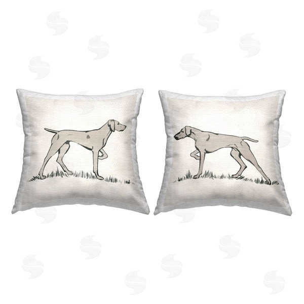 Stupell Industries Grace Popp | Hunting Dog Casual Animal Nature Printed Throw Pillow Set