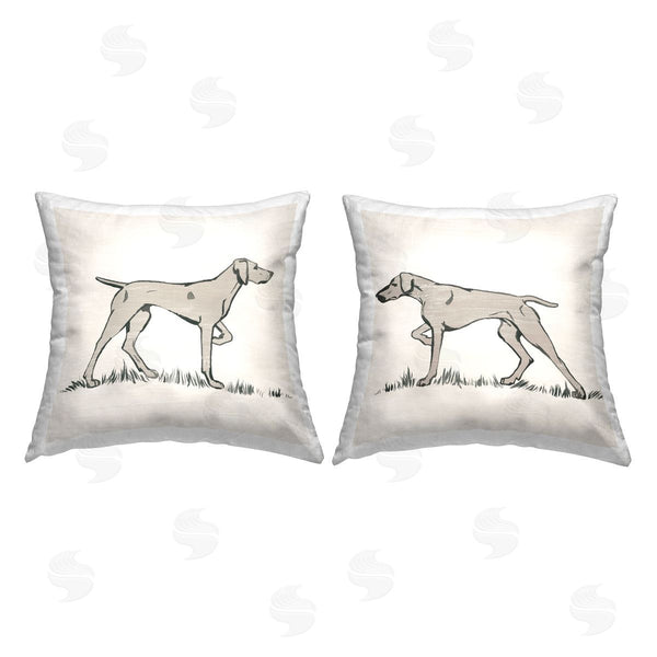stupell industries Grace Popp | Hunting Dog Casual Animal Nature Printed Throw Pillow Set