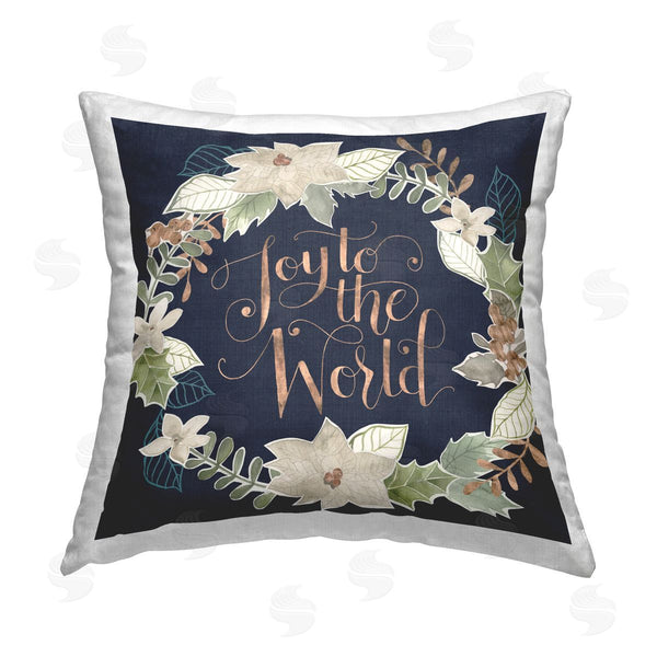 stupell industries Grace Popp | Joy To The World Printed Throw Pillow