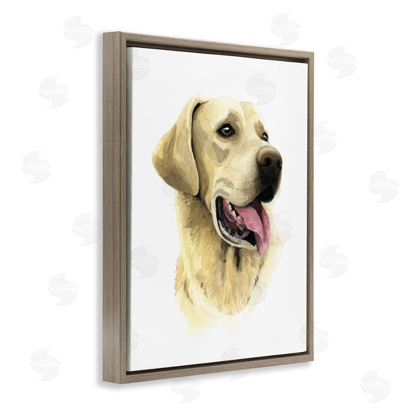 Stupell Industries Grace Popp | Labrador Retriever Energetic Portrait Expression Canine Pet Painting Wall Art