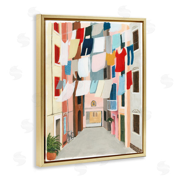 Stupell Industries Grace Popp | Laundry Clothesline Between Apartments