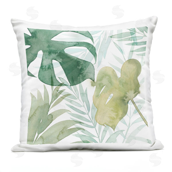 Stupell Industries Grace Popp | Layered Green Tropical Leaves Printed Throw Pillow