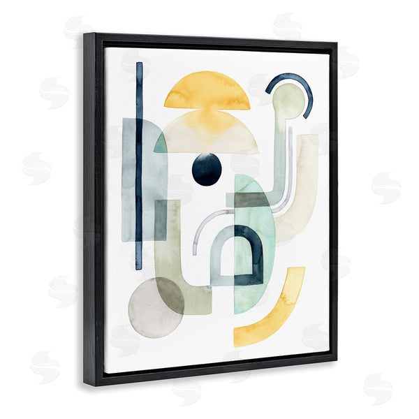 Stupell Industries Grace Popp | Layered Industrial Shapes Modern Abstract Collage Green Yellow Wall Art