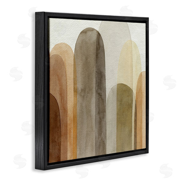 Stupell Industries Grace Popp | Layered Opaque Ovals Abstract Brown Shapes Wall Art