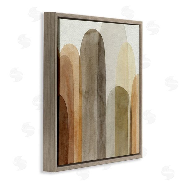 Stupell Industries Grace Popp | Layered Opaque Ovals Abstract Brown Shapes Wall Art