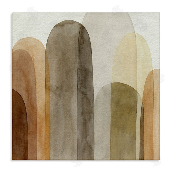 stupell industries Grace Popp | Layered Opaque Ovals Abstract Brown Shapes Wall Art