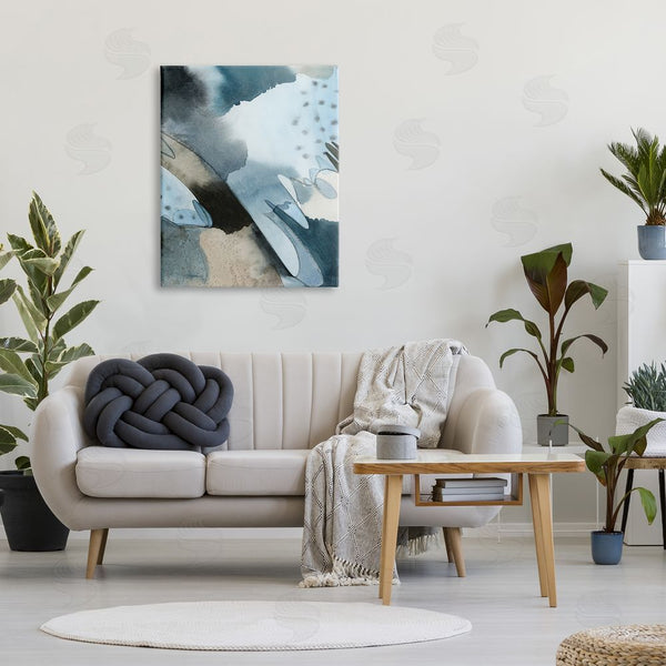 Stupell Industries Grace Popp | Layered Scribble Shapes Abstract Blue Accent Forms Wall Art