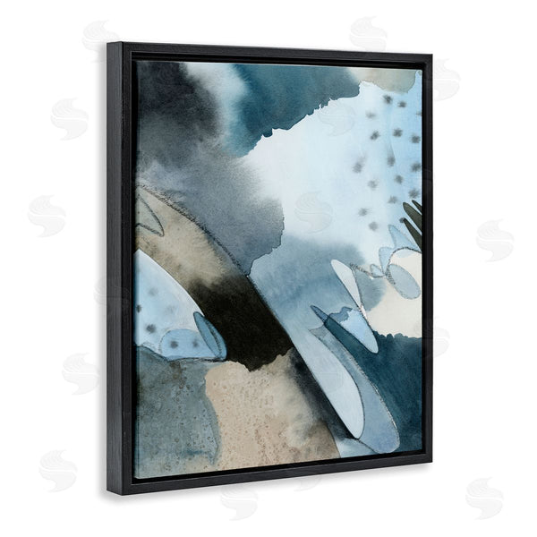 Stupell Industries Grace Popp | Layered Scribble Shapes Abstract Blue Accent Forms Wall Art