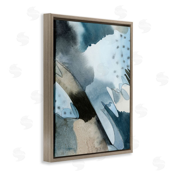 Stupell Industries Grace Popp | Layered Scribble Shapes Abstract Blue Accent Forms Wall Art