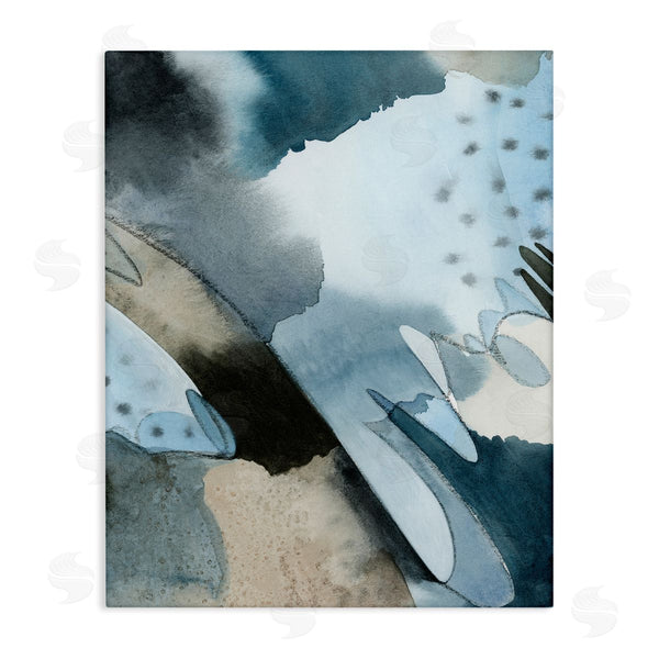 stupell industries Grace Popp | Layered Scribble Shapes Abstract Blue Accent Forms Wall Art