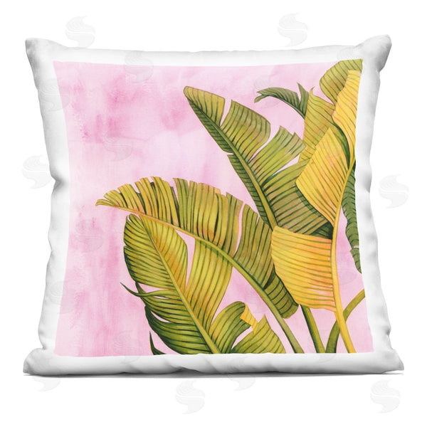 stupell industries Grace Popp | Leafy Pink & Palms Printed Throw Pillow