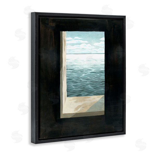 Stupell Industries Grace Popp | Lighthouse Window Stormy Sky Nautical Ocean Waves Wall Art