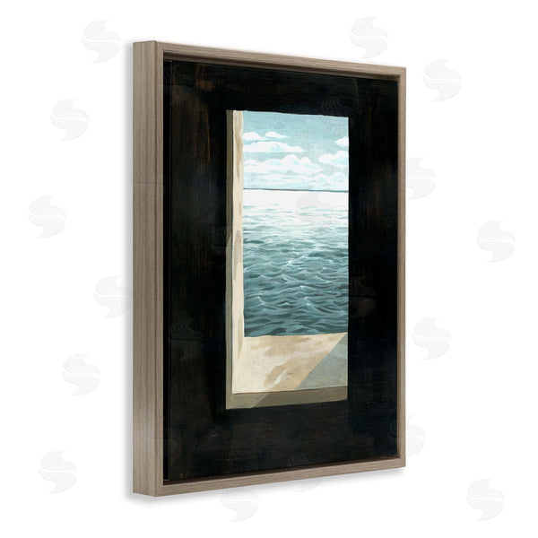 Stupell Industries Grace Popp | Lighthouse Window Stormy Sky Nautical Ocean Waves Wall Art