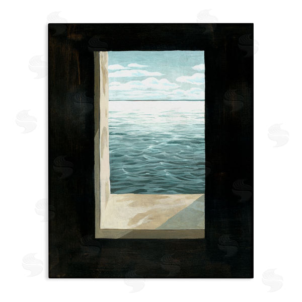 stupell industries Grace Popp | Lighthouse Window Stormy Sky Nautical Ocean Waves Wall Art