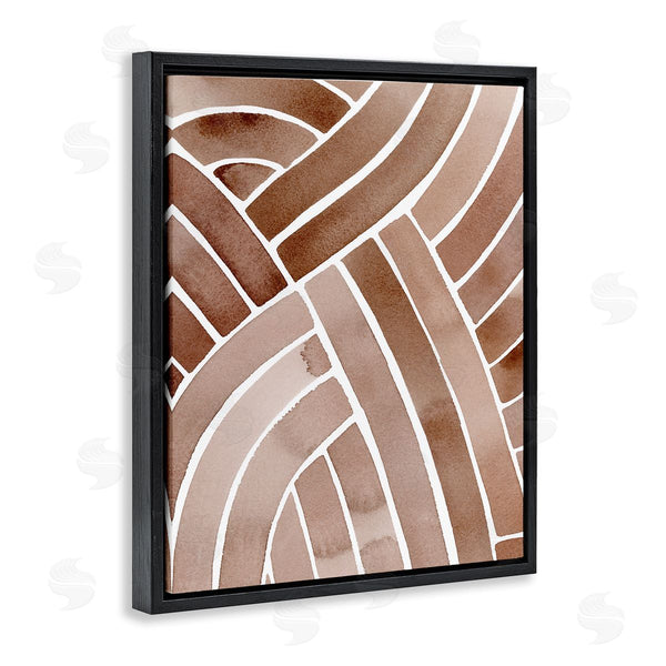 Stupell Industries Grace Popp | Modern Brown Intertwining Lines Stripes Watercolor Detail Wall Art