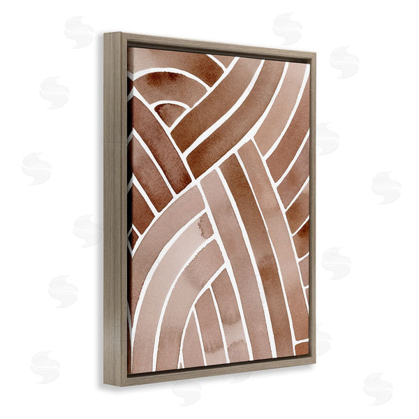 Stupell Industries Grace Popp | Modern Brown Intertwining Lines Stripes Watercolor Detail Wall Art