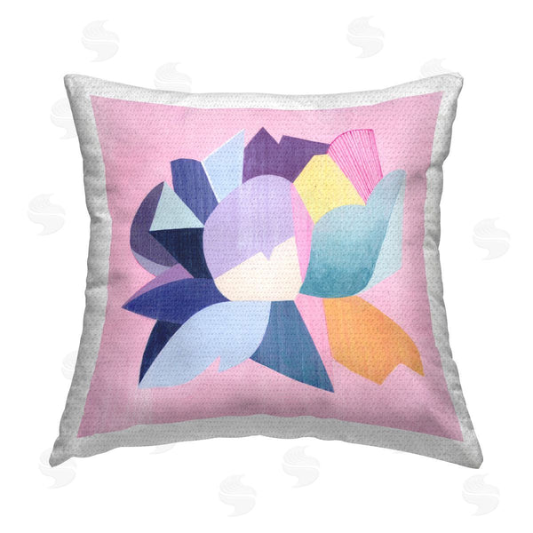 Stupell Industries Grace Popp | Modern Geometric Flower Printed Throw Pillow