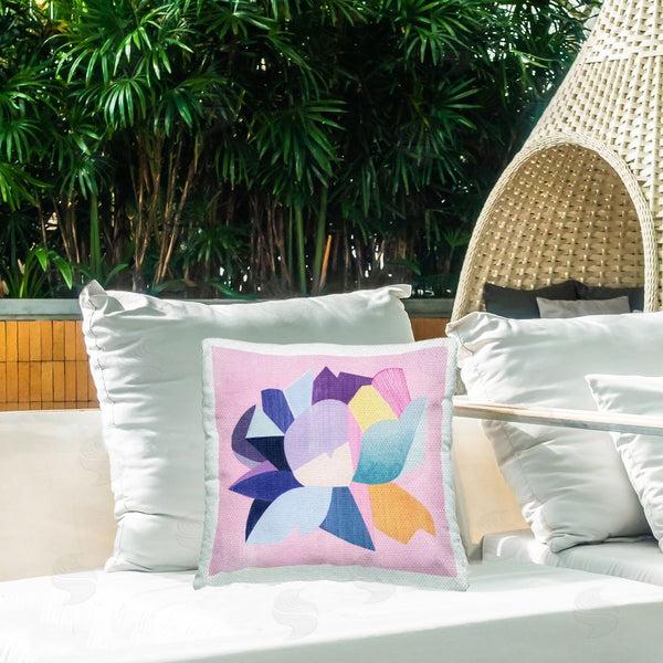 Stupell Industries Grace Popp | Modern Geometric Flower Printed Throw Pillow