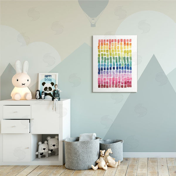 Stupell Industries Grace Popp | Modern Rainbow Abstraction Geometric Block Tiles Wall Art