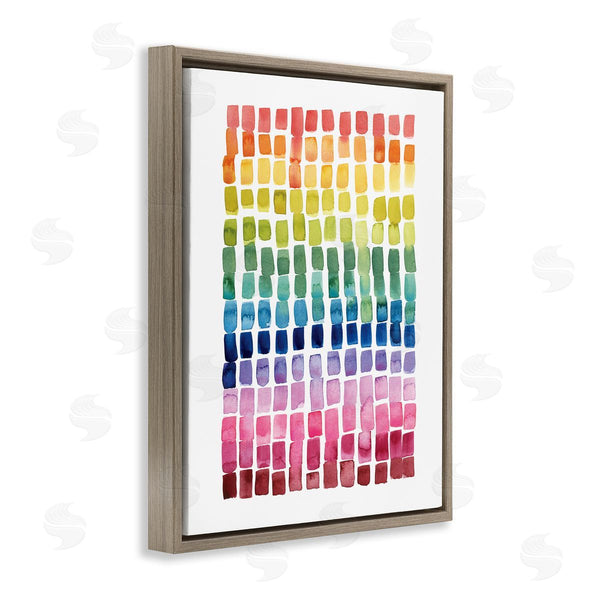 Stupell Industries Grace Popp | Modern Rainbow Abstraction Geometric Block Tiles Wall Art