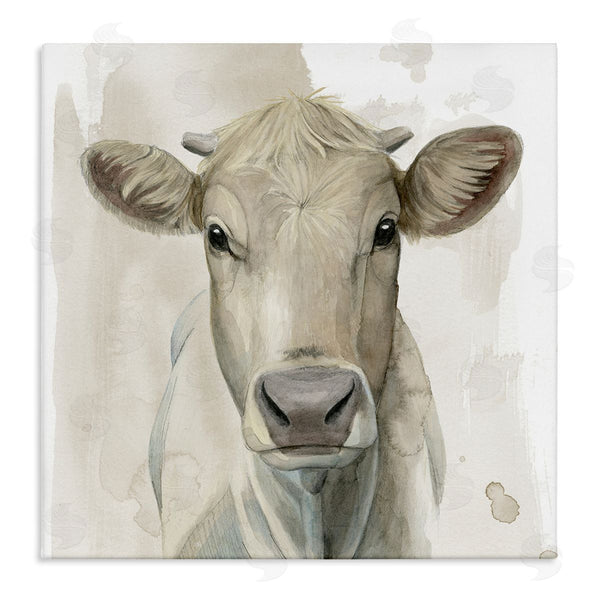 stupell industries Grace Popp | Monochrome Cattle Face Portrait
