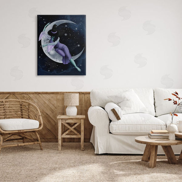Stupell Industries Grace Popp | Moon Witch Starry Night Sky Wall Art