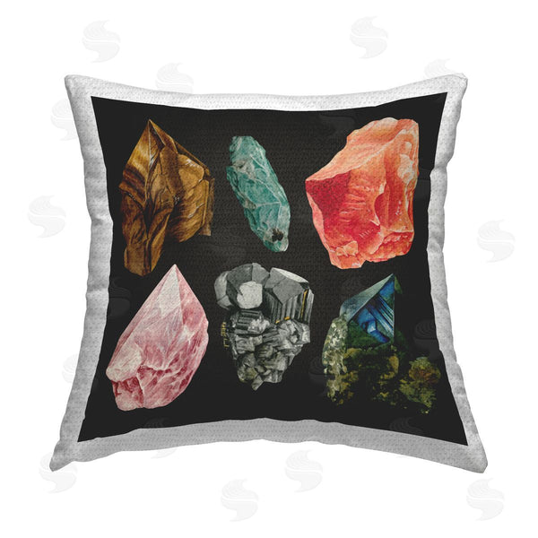 Stupell Industries Grace Popp | Natural Crystal Gems Printed Throw Pillow