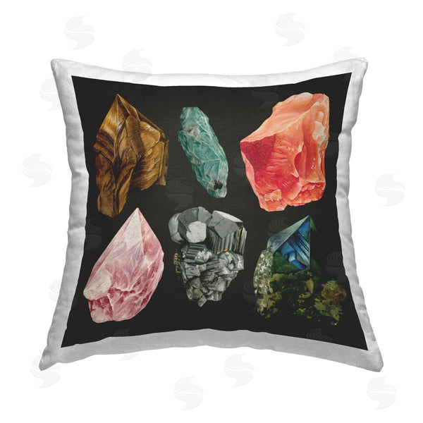 stupell industries Grace Popp | Natural Crystal Gems Printed Throw Pillow