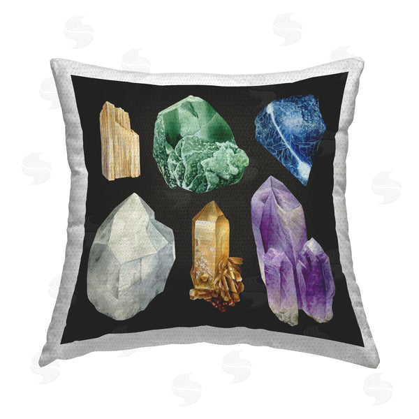 Stupell Industries Grace Popp | Natural Varied Gemstones Printed Throw Pillow