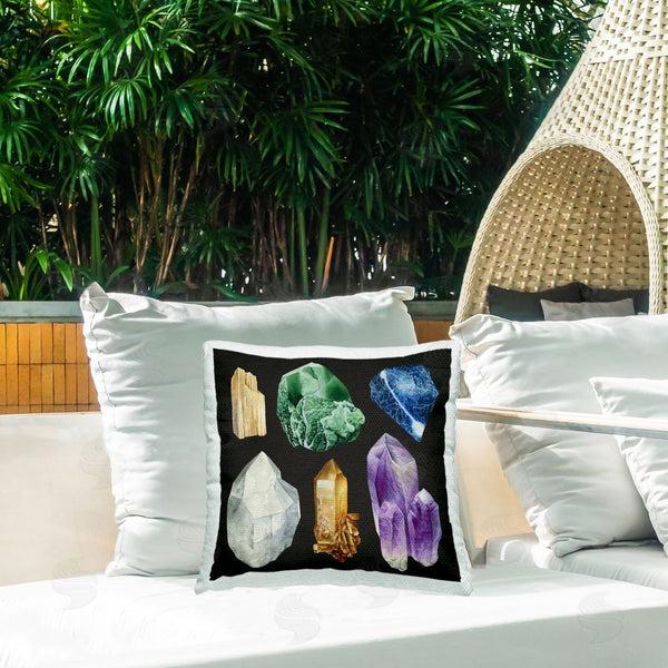 Stupell Industries Grace Popp | Natural Varied Gemstones Printed Throw Pillow