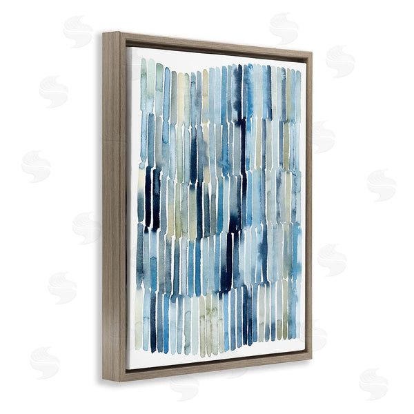 Stupell Industries Grace Popp | Nautical Inspired Abstraction Blue Beige Blocked Lines