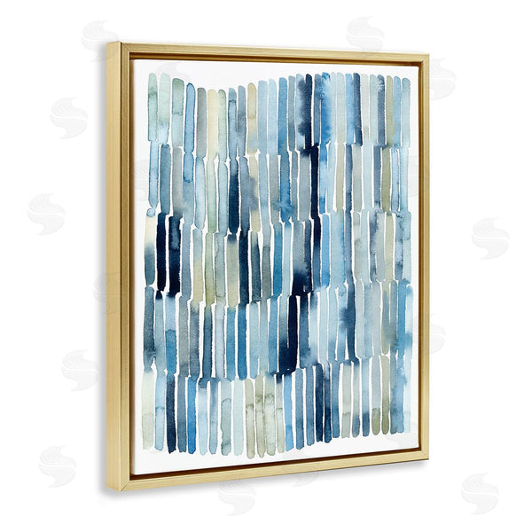 Stupell Industries Grace Popp | Nautical Inspired Abstraction Blue Beige Blocked Lines