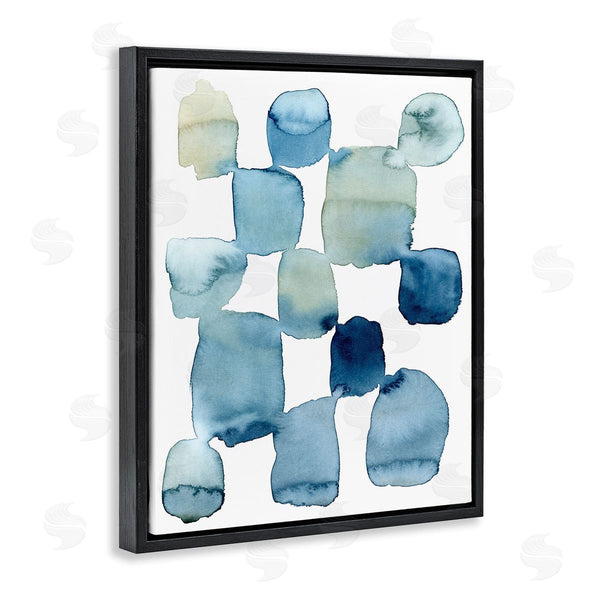 Stupell Industries Grace Popp | Nautical Patchwork Abstraction Soft Blue Beige