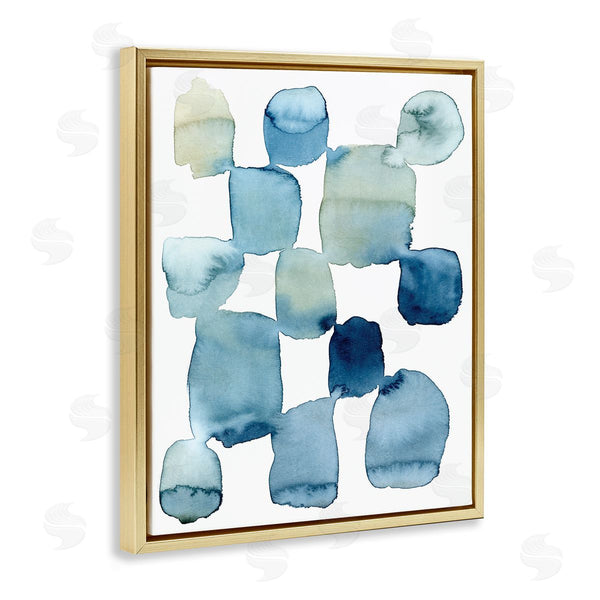Stupell Industries Grace Popp | Nautical Patchwork Abstraction Soft Blue Beige