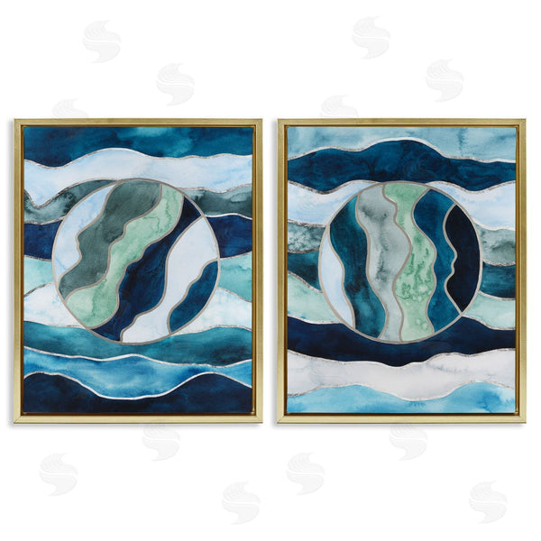 Stupell Industries Grace Popp | Nautical Stained Glass Style Abstract