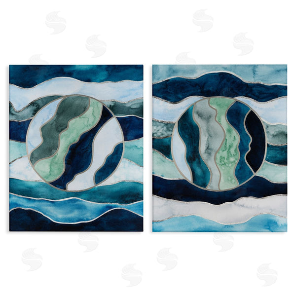 stupell industries Grace Popp | Nautical Stained Glass Style Abstract