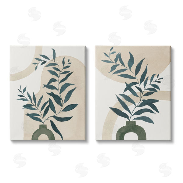 stupell industries Grace Popp | Nordic Herb Vase Shapes Wall Art