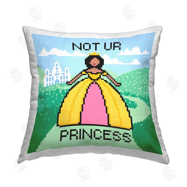 Stupell Industries Grace Popp | Not Ur Princess Pixel Style Printed Throw Pillow