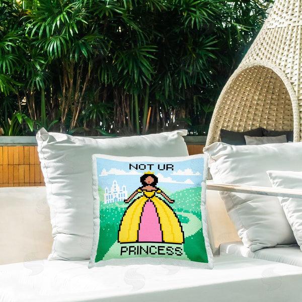 Stupell Industries Grace Popp | Not Ur Princess Pixel Style Printed Throw Pillow