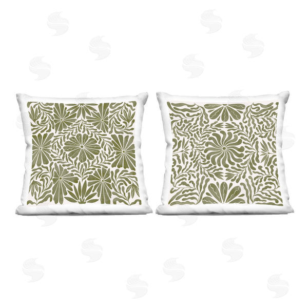 stupell industries Grace Popp | Patterned Wavy Flowers Printed Throw Pillow Set