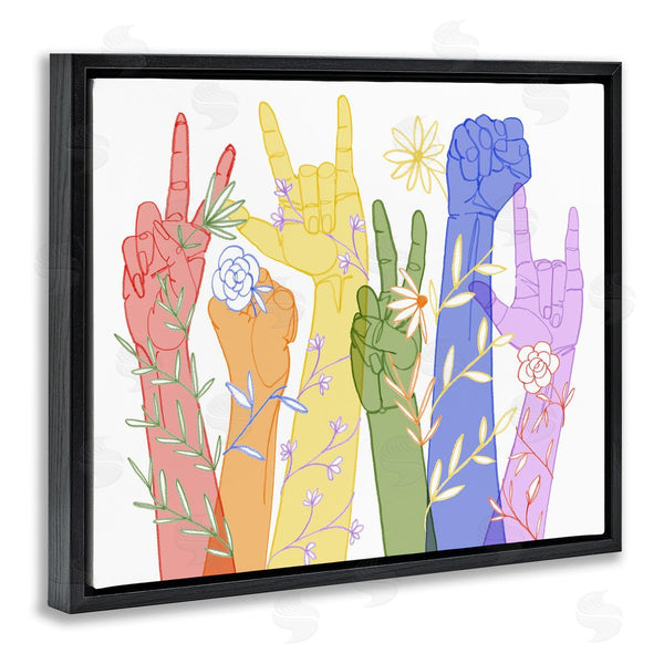 Stupell Industries Grace Popp | Peace Love Caring Hand Signs ASL