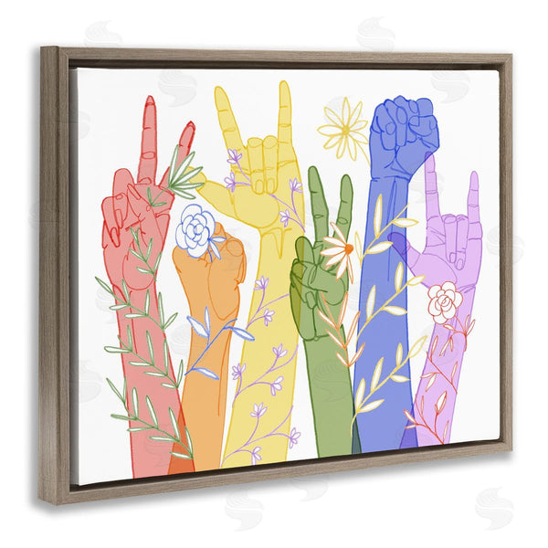 Stupell Industries Grace Popp | Peace Love Caring Hand Signs ASL